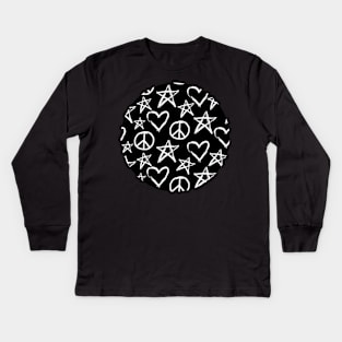 Peace - Love - Star Kids Long Sleeve T-Shirt